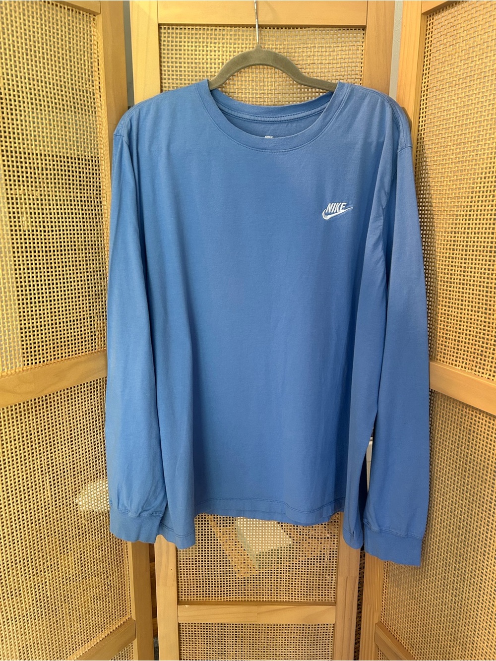 Nike Light Blue Long Sleeve Shirt with White Swoosh - Picture 2 of 10